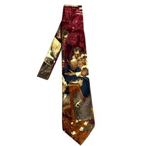 Halston III Vintage 100% Italian Silk Jury Room Themed Tie